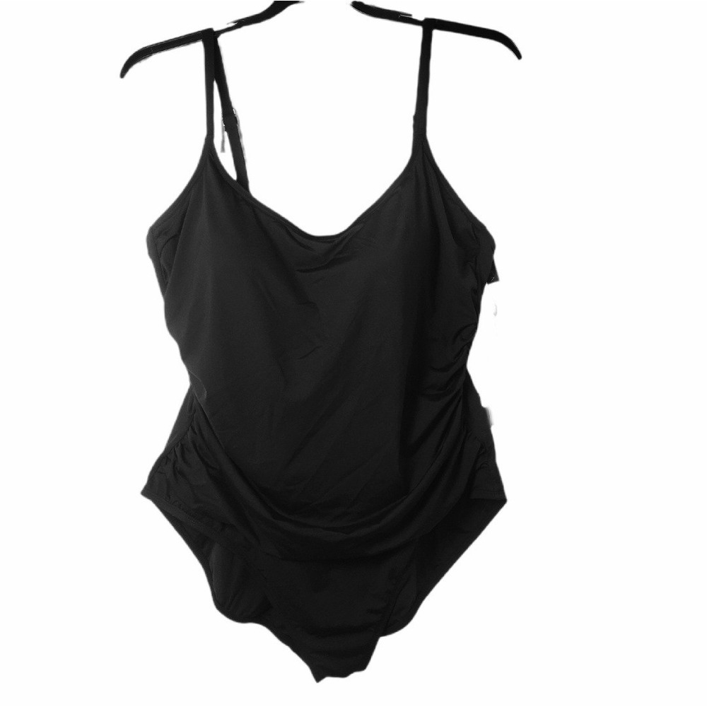 La Blanca NWT Island Goddess Black One Piece Swimsuit Plus Size 22W LB0IG24W-BLK